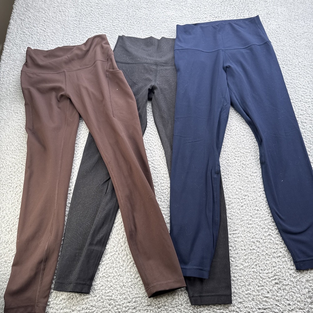 Lululemon Leggings Womens 6 Blue Brown Black Good Wunder Train High Rise Bundle